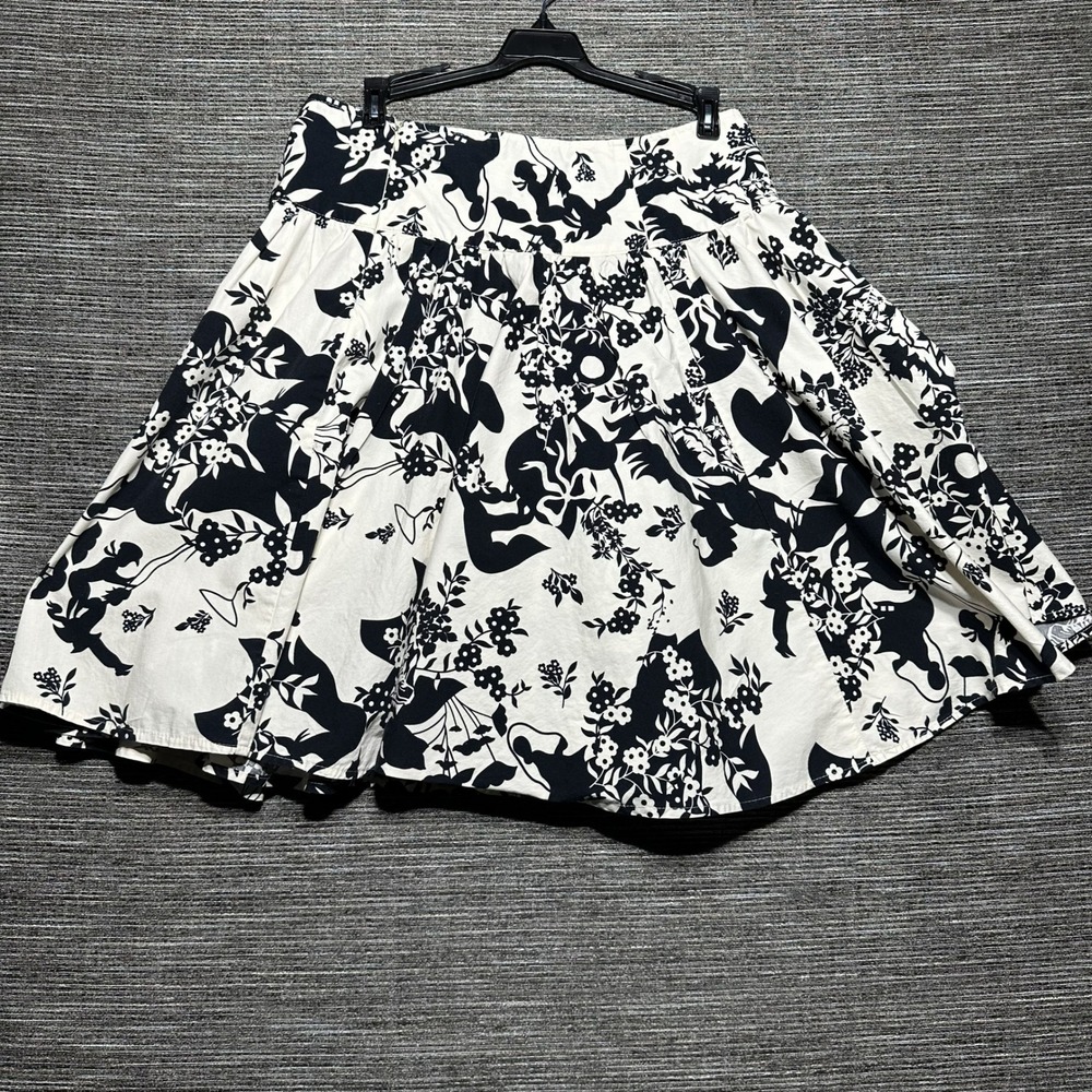 LunaChix Skirt Women Medium White Black Floral A-Line Flare Vintage Made in USA - Picture 10 of 16